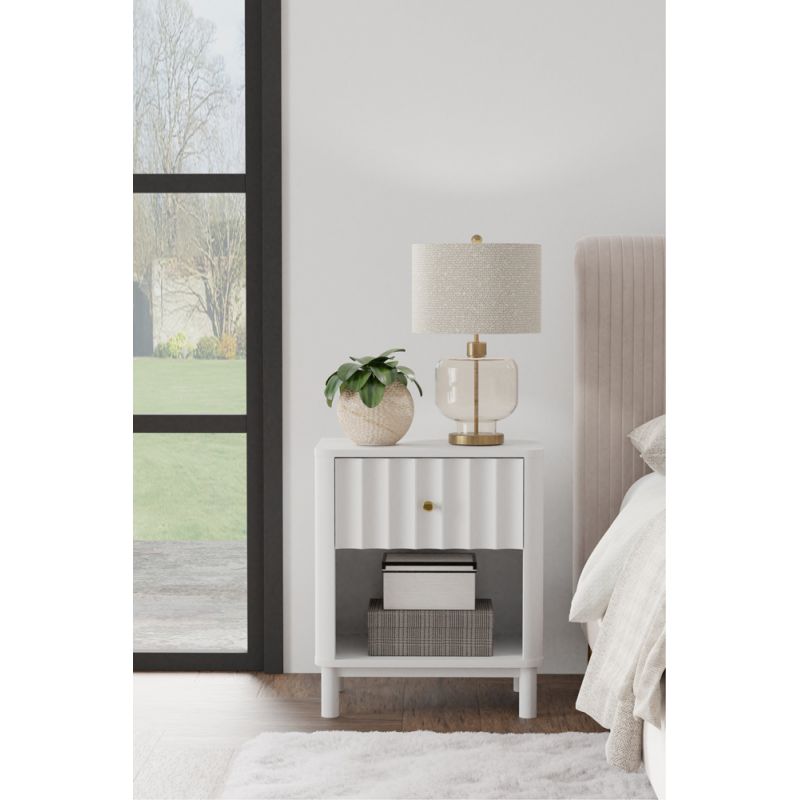 Alpine Furniture - Stapleton 1 Drawer Nightstand, White - 2090-02