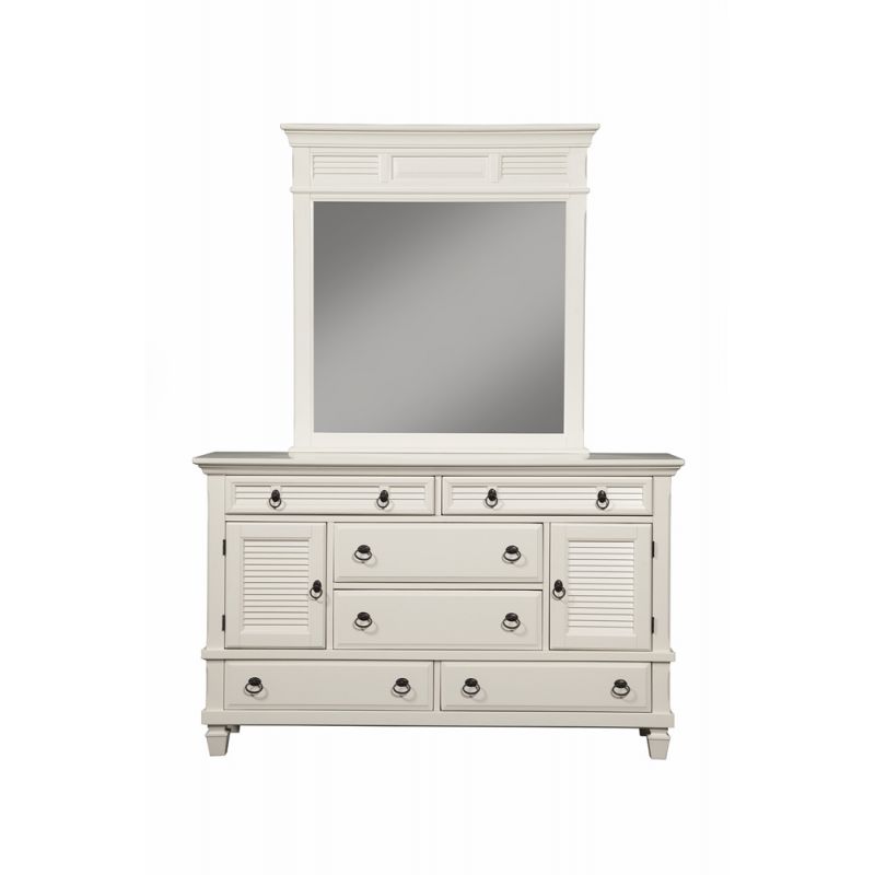 Alpine Furniture - Winchester 2 Cabinet & 6 Drawer Dresser and Mirror Set - 1306-W-DR_MR