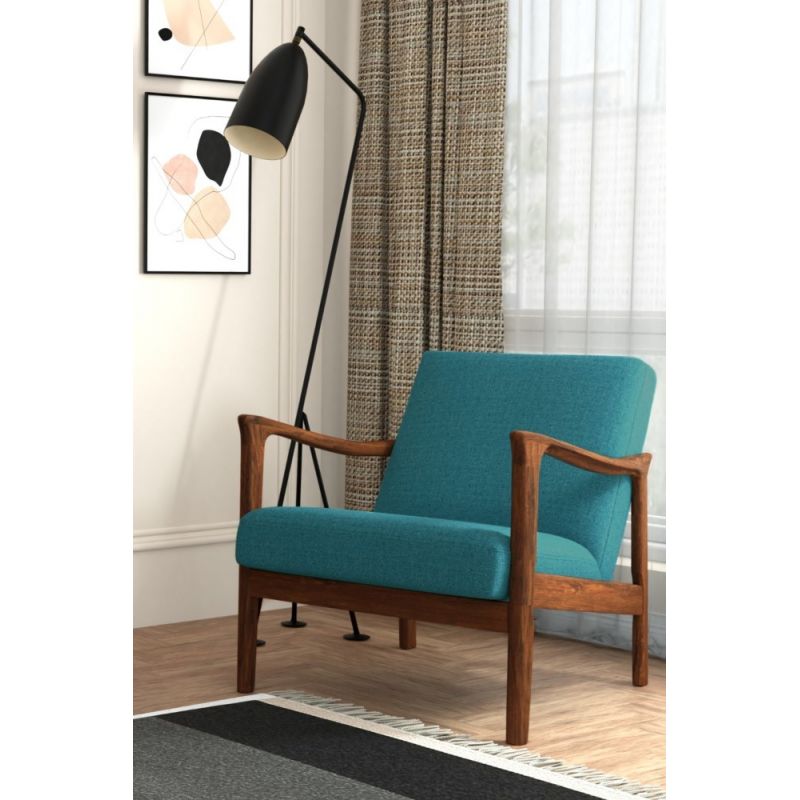 Alpine Furniture - Zephyr Lounge Chair, Turquoise - RT641A-TUR