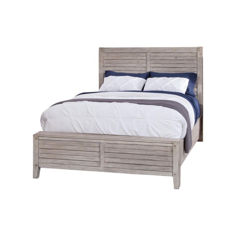 American Woodcrafters - Aurora King Complete Panel Bed w/ Panel Footboard - Whitewash - 2810-66PNPN