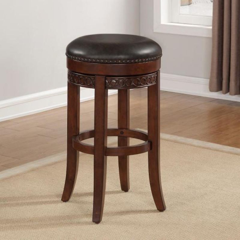 American Woodcrafters - Conrad Backless Stool w/ Wood Frame - Cherry - B2-251-26L