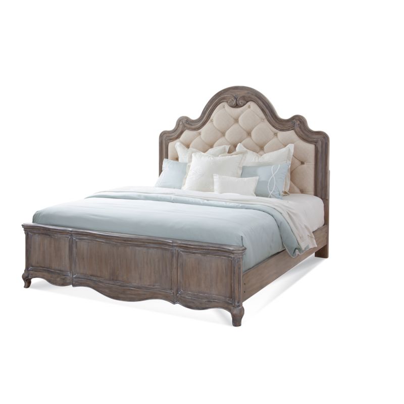 American Woodcrafters - Genoa Complete Tufted Uph King Bed w/ Panel Footboard - 1575-66TUPH