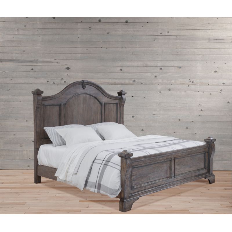 American Woodcrafters - Heirloom Complete Queen Poster Bed w/ Poster Footboard - Rustic Charcoal - 2975-50POPO