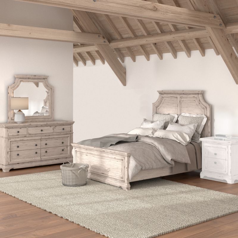 American Woodcrafters - Providence 3 Pc Panel Bedroom Set - Queen Bed, Dresser, Mirror - 1910-QPNPN-3PC