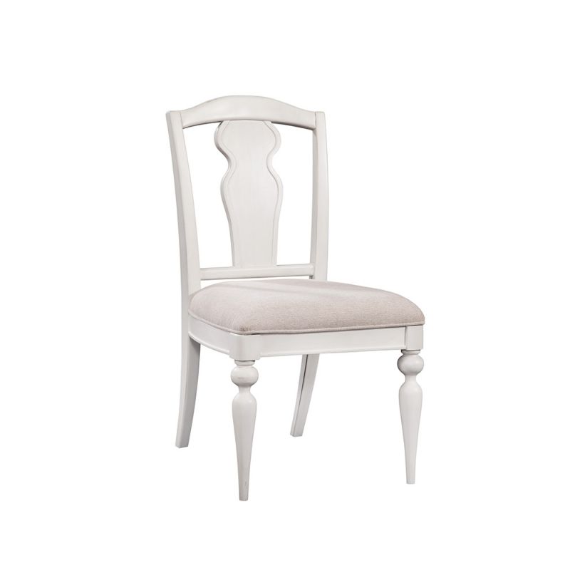 American Woodcrafters - Rodanthe Dining Splat Back Side Chair - Set of 2 - Dove White - D-3910-670