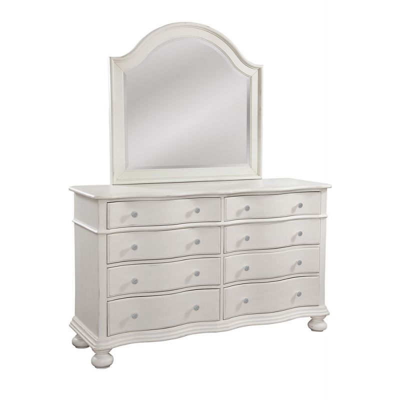 American Woodcrafters - Rodanthe Dresser with Mirror - Dove White - 3910-TDLM