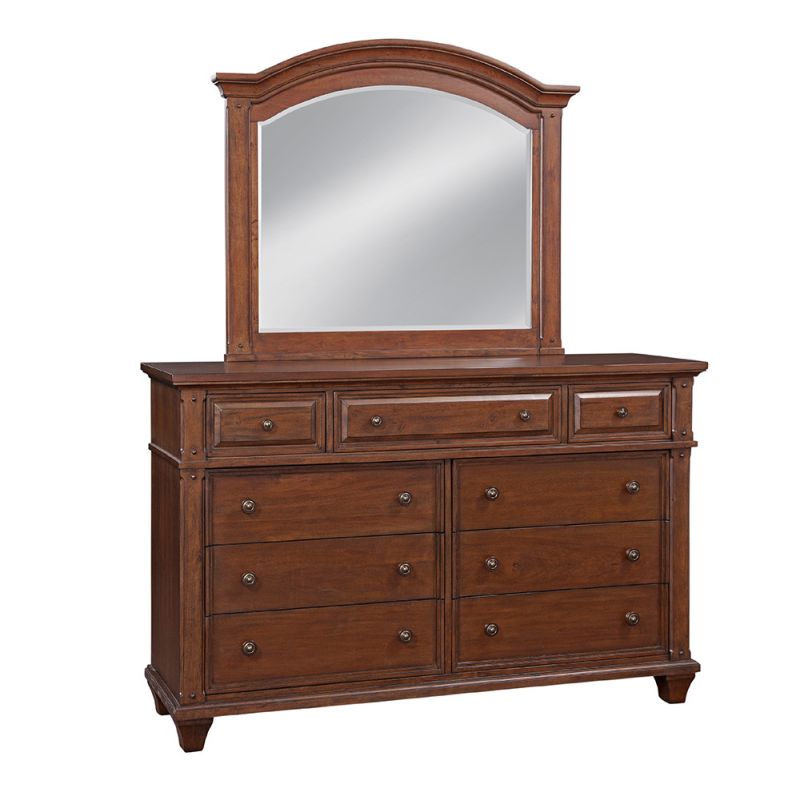 American Woodcrafters - Sedona Dresser with Mirror - Cinnamon Cherry - 2400-DLM