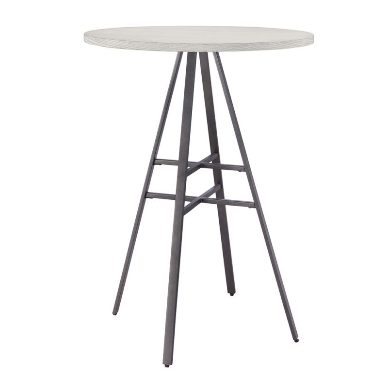 American Woodcrafters - Stockton Round Pub Table - Slate Grey - White Oak Top - P1-131