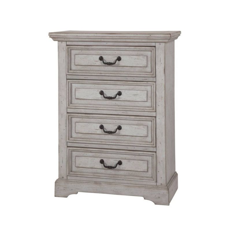 American Woodcrafters - Stonebrook 4 Drawer Chest - Light Distressed Antique Gray - 7820-140