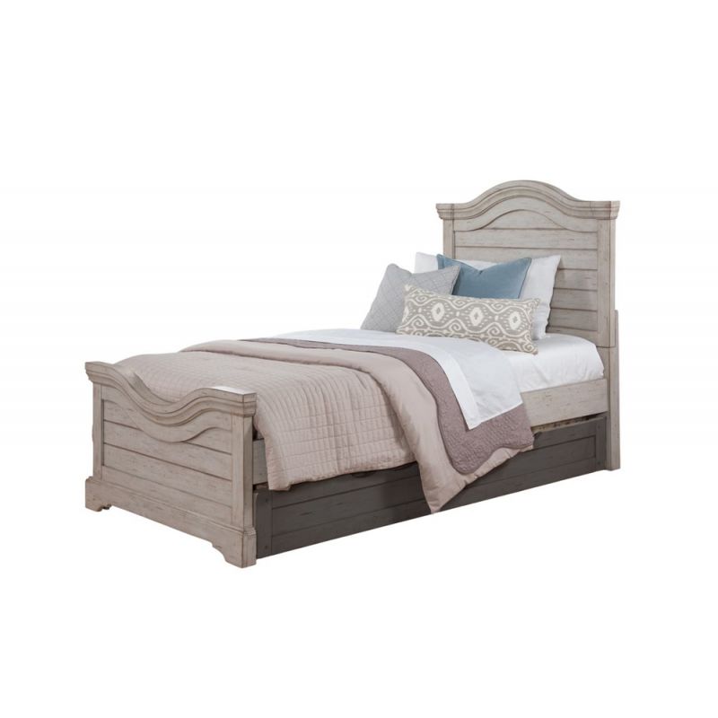 American Woodcrafters - Stonebrook Complete Full Bed - Light Distressed Antique Gray - 7820-46PNPN