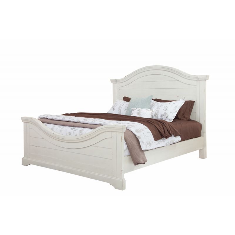 American Woodcrafters - Stonebrook King Panel Bed - Distressed Antique White - 7810-66PAN