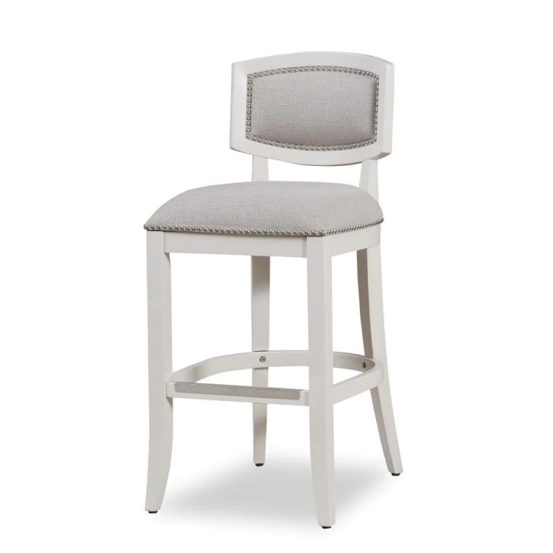 American Woodcrafters - Stool w/ Back and Wood Frame - Off White Finish - B2-231-26F