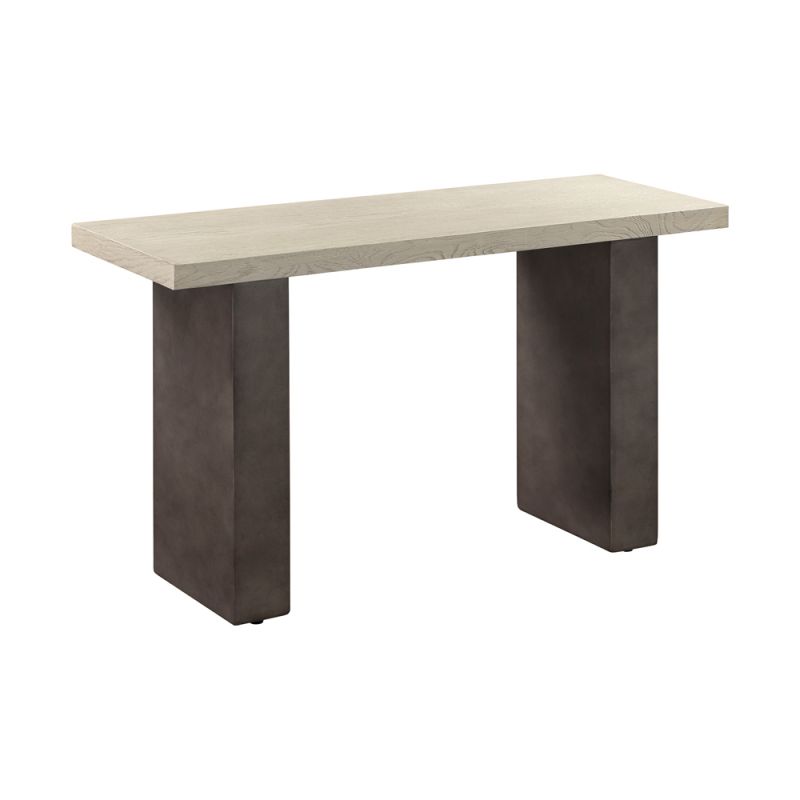 Armen Living - Abbey Concrete and Grey Oak Wood Console Table - LCAJCNGR