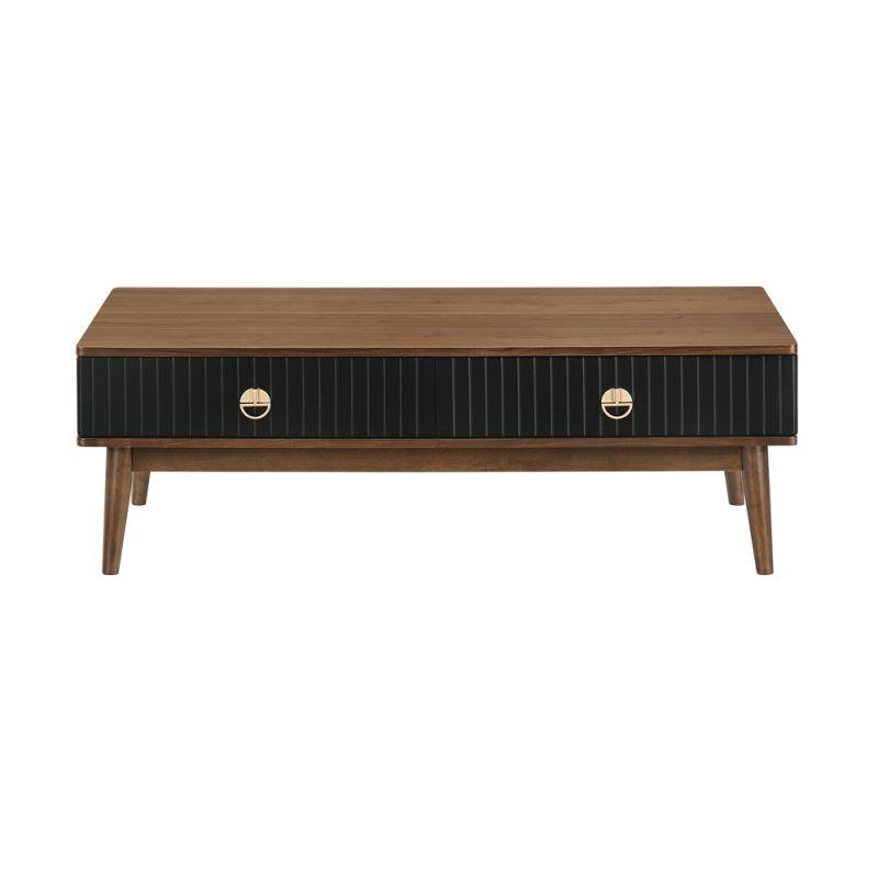 Armen Living - Amigo Black Veneer and Walnut Wood Coffee Table - LCAGCOWA