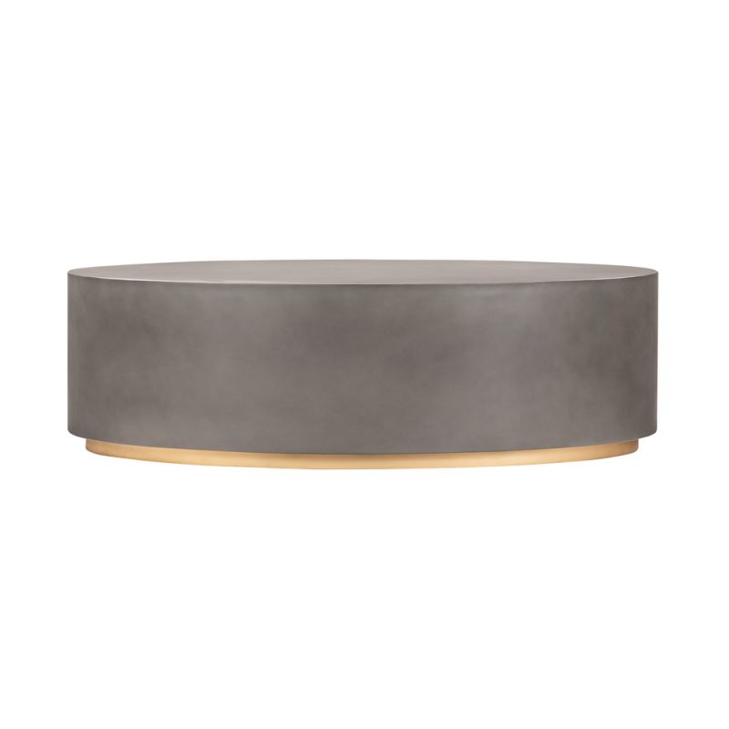Armen Living - Anais Concrete and Brass Oval Coffee Table - LCAWCOGR