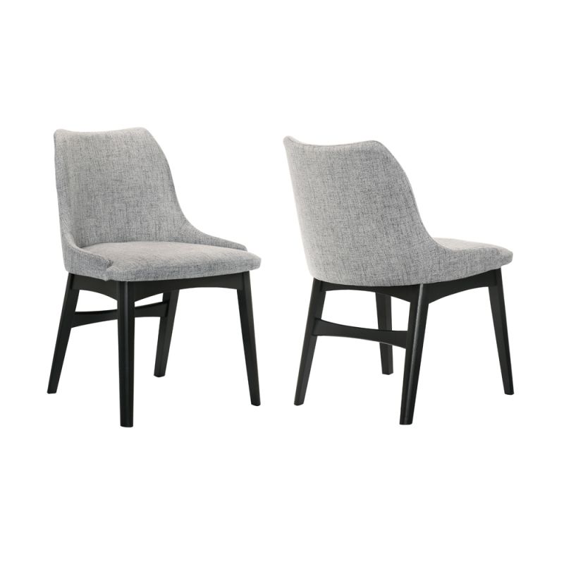 Armen Living - Azalea Gray Fabric and Black Wood Dining Side Chairs (Set of 2) - LCAZSIBLGR
