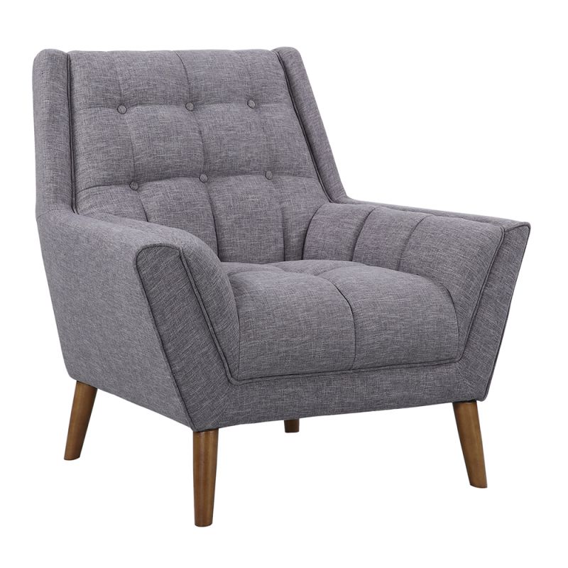 Armen Living - Cobra Mid-Century Modern Chair in Dark Gray Linen and Walnut Legs - LCCO1DG
