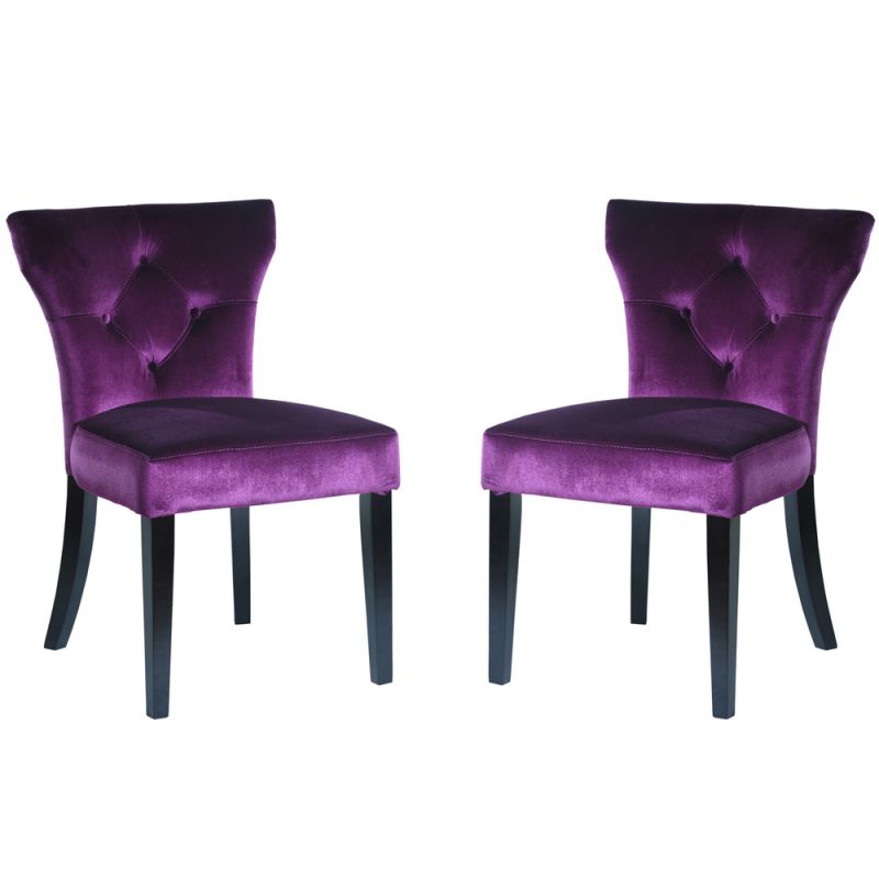 Armen Living - Elise Side Chair in Purple Velvet (Set of 2) - LC8099SIPU
