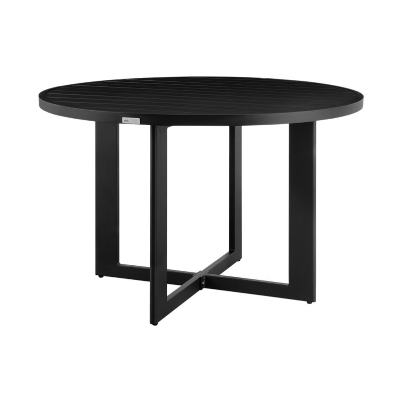 Armen Living - Grand Outdoor Patio Round Dining Table in Aluminum - 840254332690