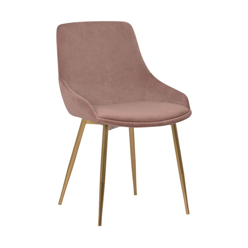 Armen Living - Heidi Blush Velvet Dining Accent Chair - LCHESIGLDPNK