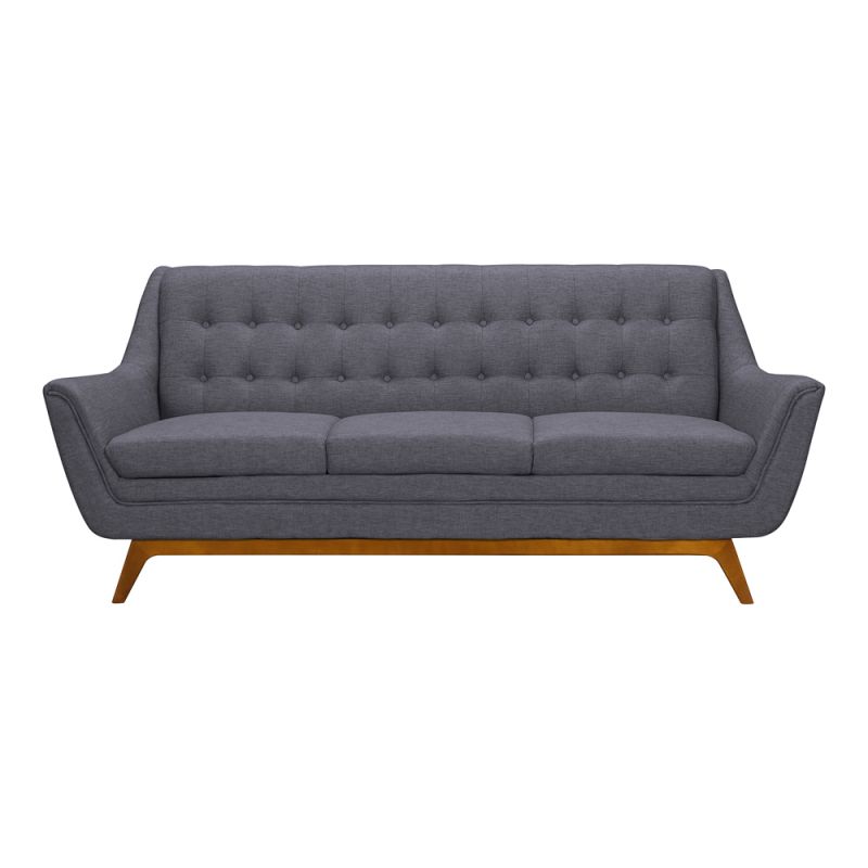Armen Living - Janson Mid-Century Sofa in Champagne Wood Finish and Dark Gray Fabric - LCJO3GR