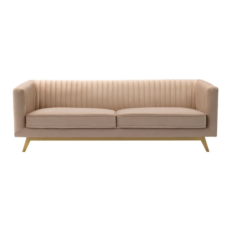 Armen Living - Liv Modern Beige Velvet Sofa - LCLV3BEIGE