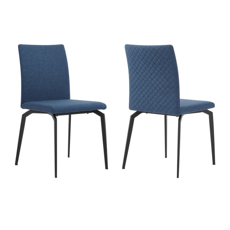 Armen Living - Lyon Blue Fabric and Metal Dining Room Chairs (Set of 2) - LCLYSIBLUE
