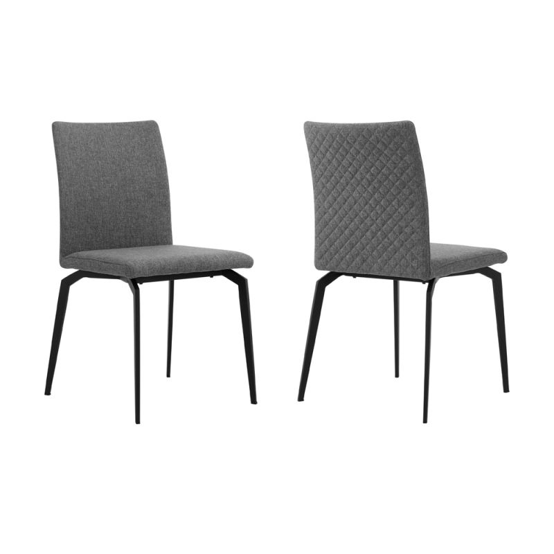Armen Living - Lyon Gray Fabric and Metal Dining Room Chairs (Set of 2) - LCLYSIGREY