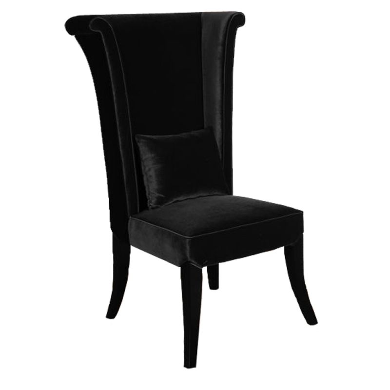 Armen Living - Mad Hatter Dining Chair In Black Rich Velvet - LC847SIBL