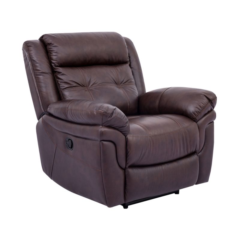 Armen Living - Marcel Manual Recliner Chair in Dark Brown Leather - LCMC1BR