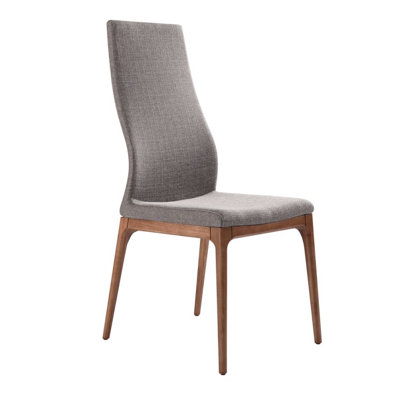 Armen Living - Parker Mid-Century Dining Chair in Walnut Finish and Gray Fabric (Set of 2) - LCPKSIGR