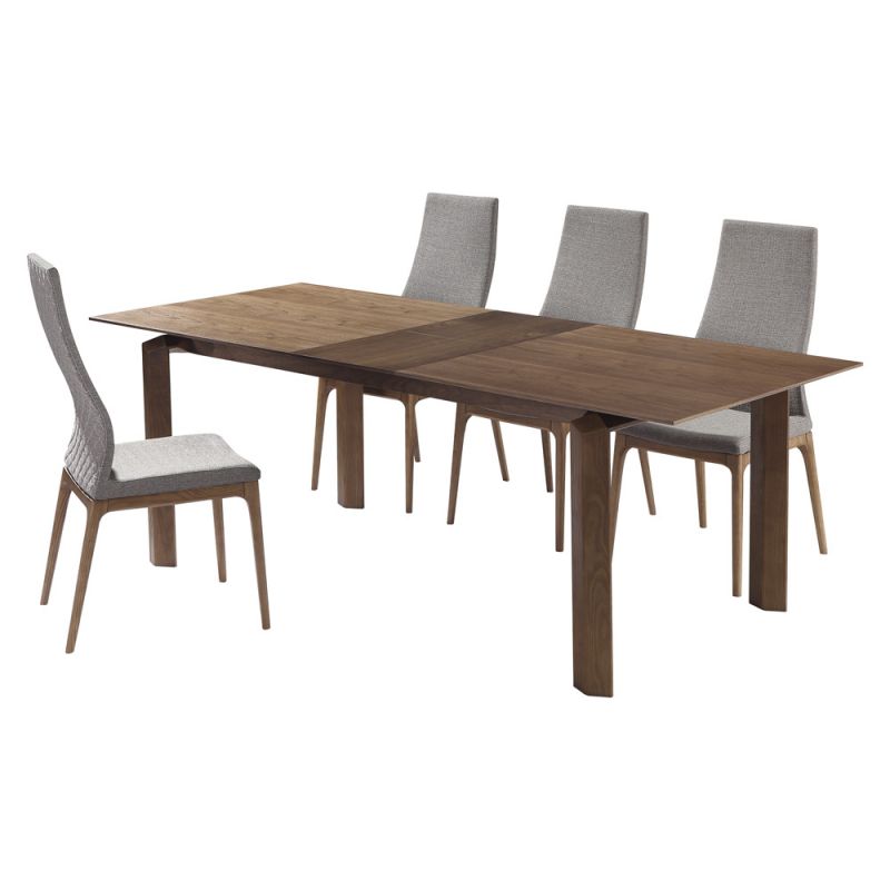 Armen Living - Parker Mid-Century Walnut Wood 5 Piece Dining Set - SETTVDIWAPKGR