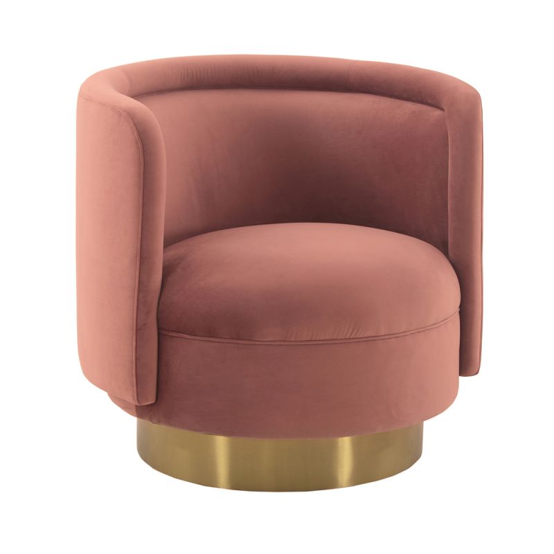 Armen Living - Peony Blush Fabric Upholstered Sofa Accent Chair with Brushed Gold Legs - LCPECHBLUSH