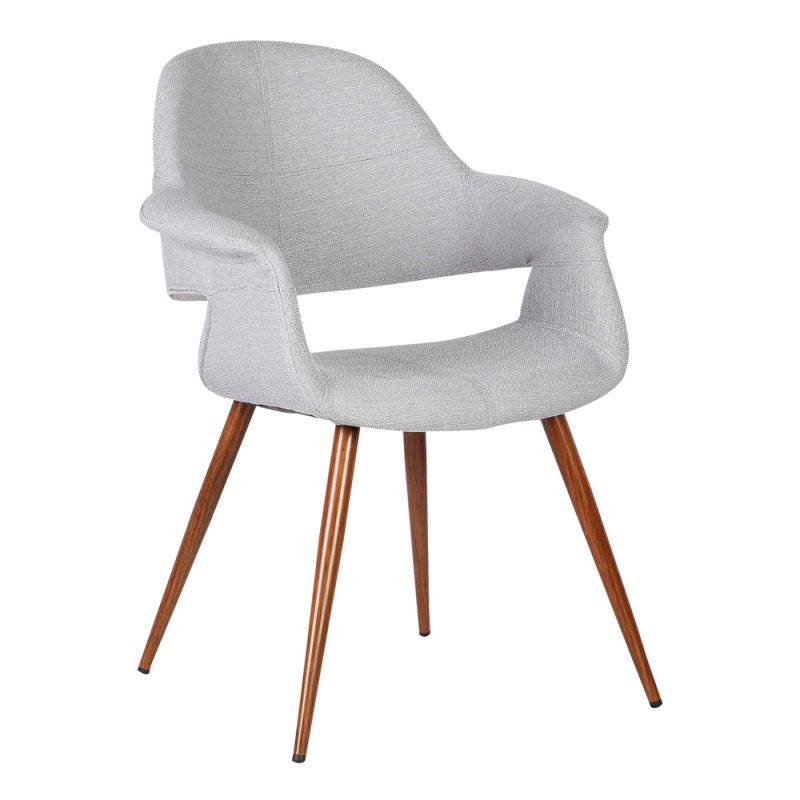 Armen Living - Phoebe Mid-Century Dining Chair in Walnut Finish and Gray Fabric - LCPHSIWAGRAY