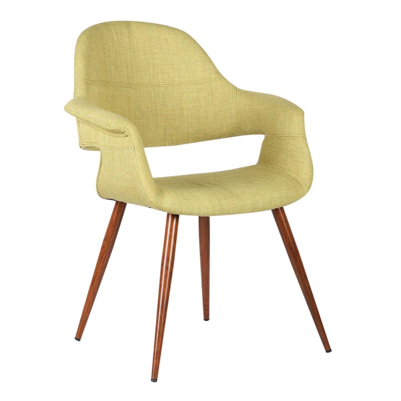 Armen Living - Phoebe Mid-Century Dining Chair in Walnut Finish and Green Fabric - LCPHSIWAGREEN