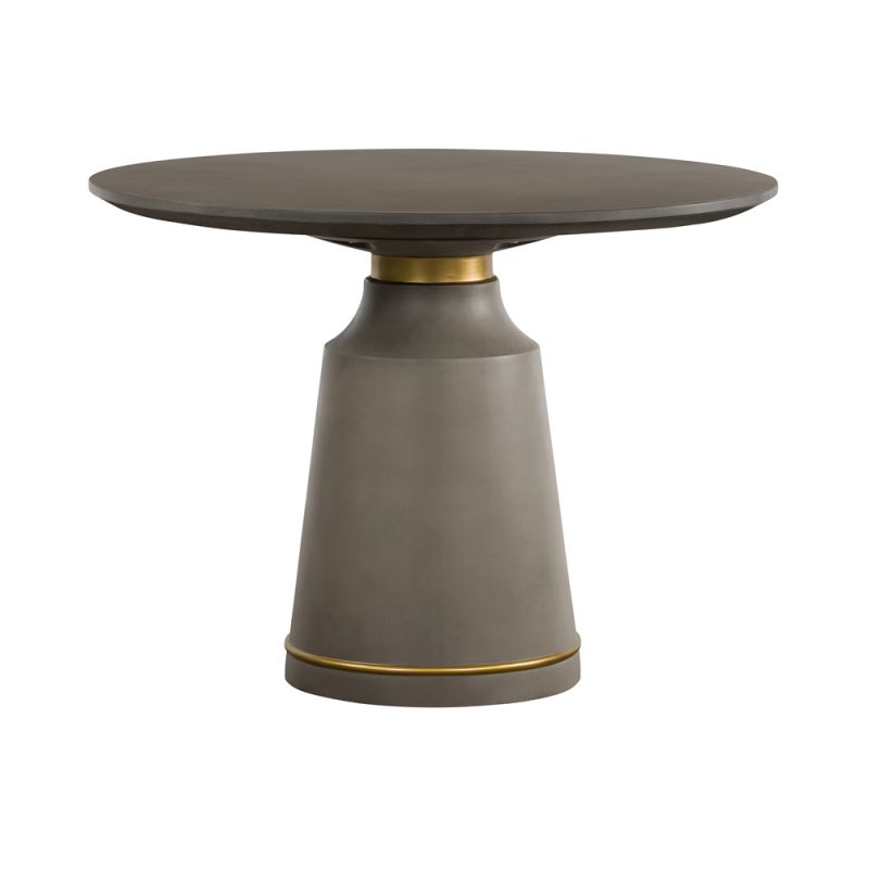 Armen Living - Pinni Gray Concrete Round Dining Table with Bronze Painted Accent - LCSPDICC