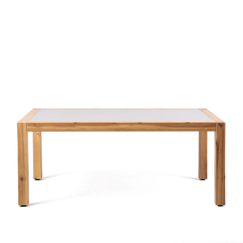 Armen Living - Sienna Outdoor Coffee Table with Teak Finish and Stone Top - LCSICOWDTK