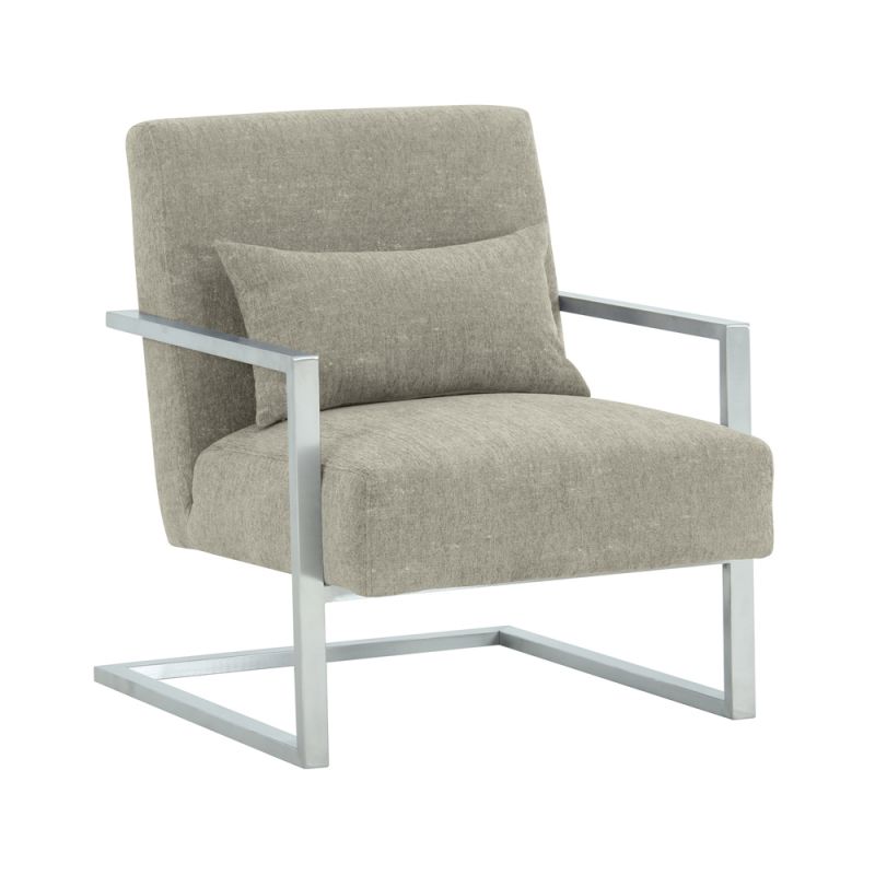 Armen Living - Skyline Modern Accent Chair In Gray Linen and Steel Legs - LCSKCHGR