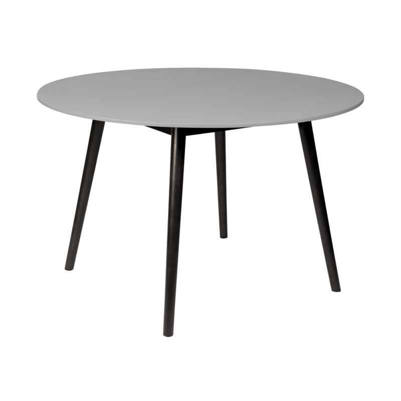 Armen Living - Sydney Outdoor Patio Round Dining Table in Dark Eucalyptus and Grey Stone - 840254335974
