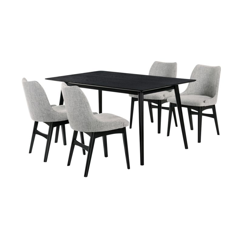 Armen Living - Westmont and Azalea Grey and Black Wood 5 Piece Dining Set - SETWEDI5AZBLGR