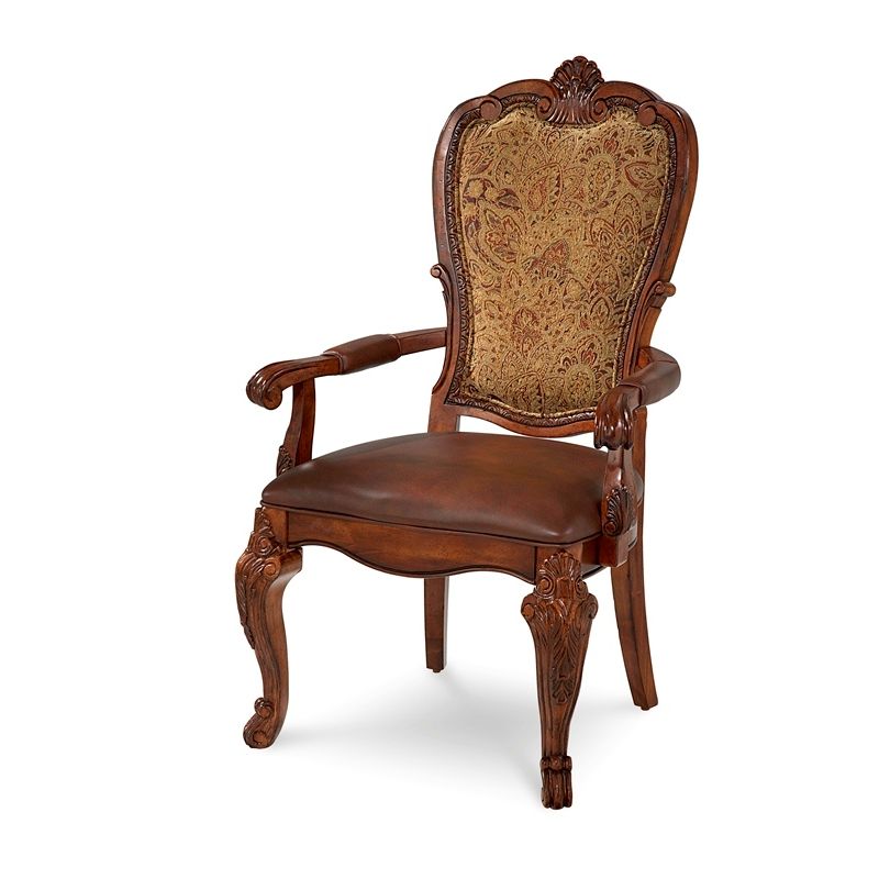 A.R.T. Furniture - Old World Upholstered Back Arm Chair In Pine Medium Cherry Finish - (Set of 2) - 143207-2606