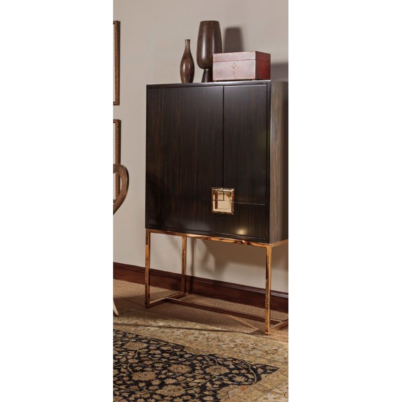 Artistica Home - Signature Designs Casanova Bar Cabinet - Gold Leaf and Brown - 01-2043-961C