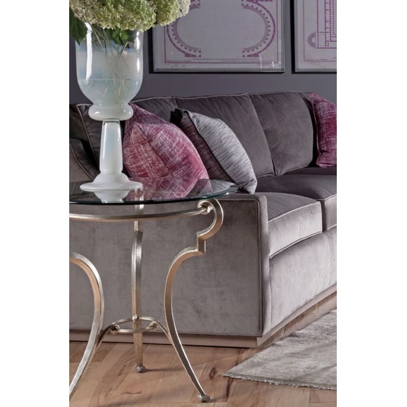 Artistica Home - Signature Designs Colette Round End Table - Champagne foil finish - 01-2022-950C