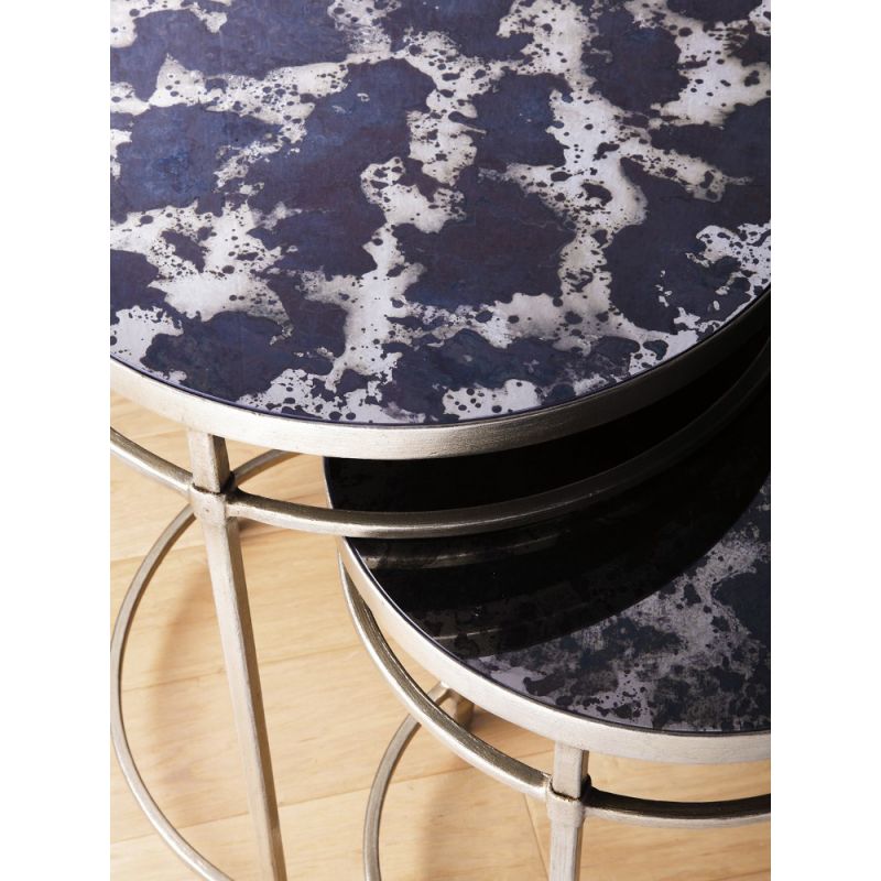 Artistica Home - Signature Designs Colette Round Nesting Tables - Champagne foil finish - 01-2022-958