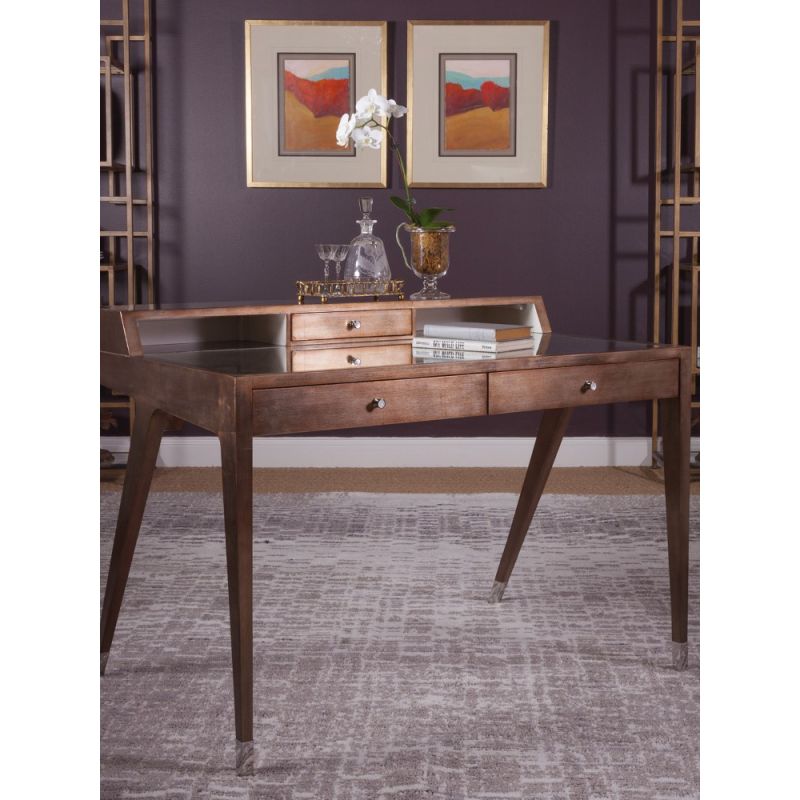 Artistica Home - Signature Designs Credo Desk - Silver Leaf Finish - 01-2055-933