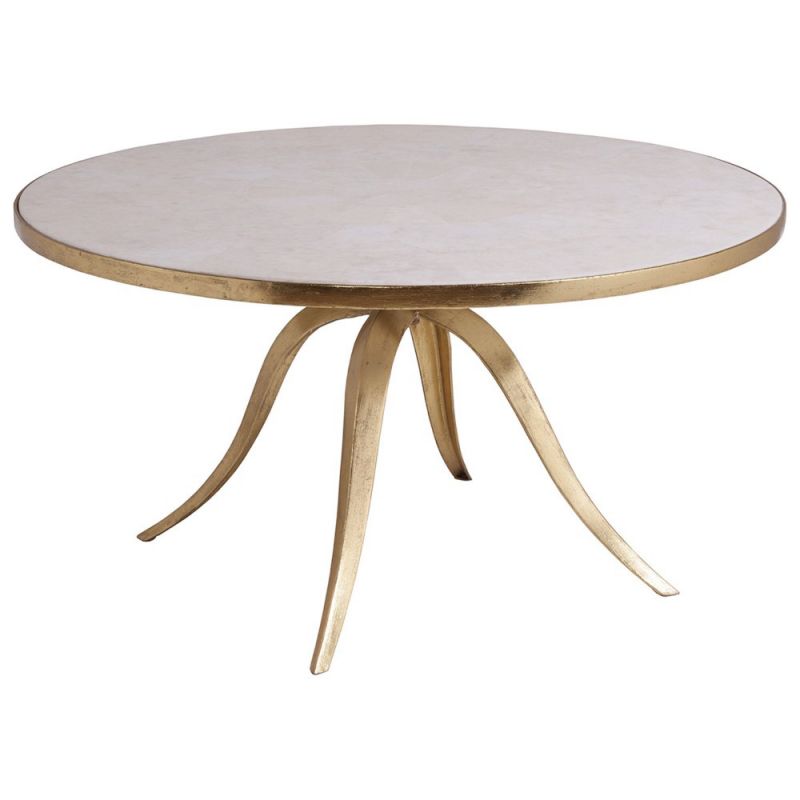 Artistica Home - Signature Designs Crystal Stone Round Cocktail Table - Gold foil finish - 01-2023-943