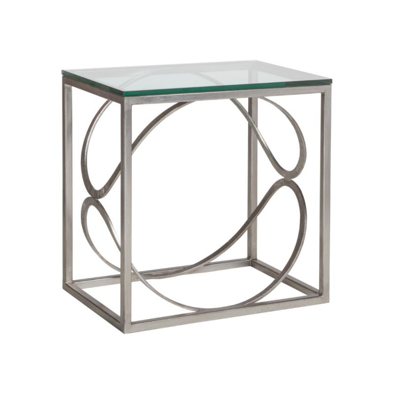 Artistica Home - Metal Designs Ellipse Rectangular End Table - Silver - 01-2234-955-47