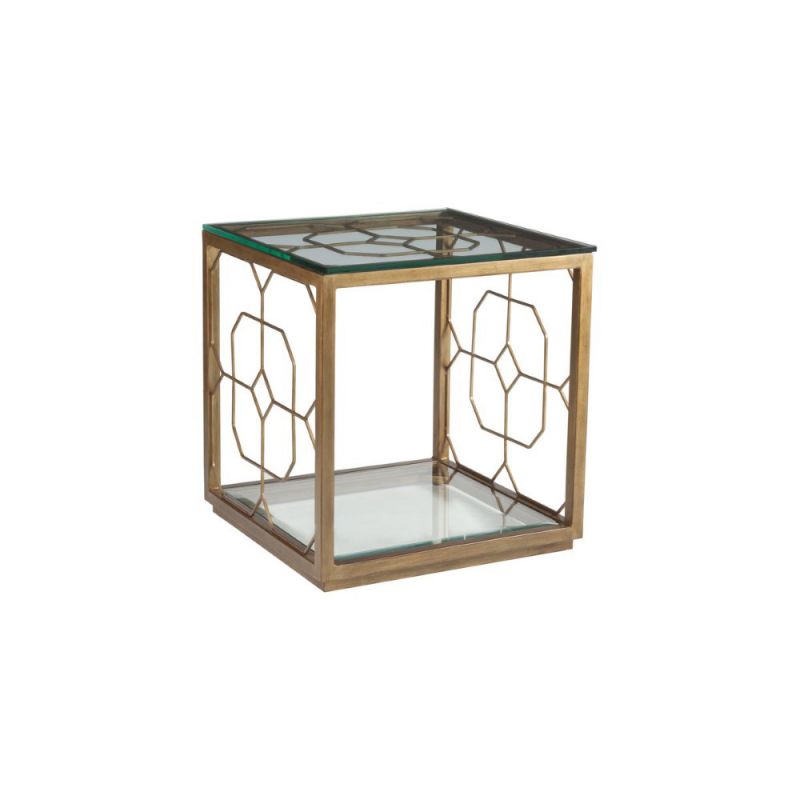 Artistica Home - Metal Designs Honeycomb Square End Table - Renaissance finish - 01-2056-957-45