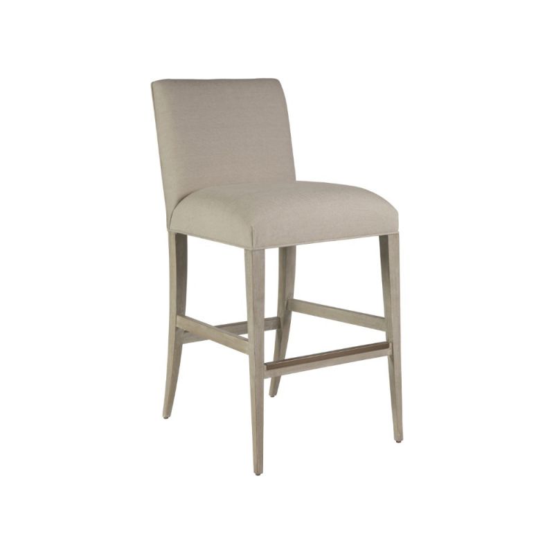 Artistica Home - Cohesion Program Madox Upholstered Low Back Barstool - White wash - 01-2220-896-40-01