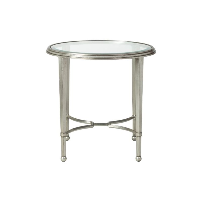 Artistica Home - Metal Designs Sangiovese Round End Table - Silver Leaf Finish - 01-2011-950-47